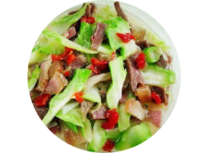 西兰花梗煨咸肉